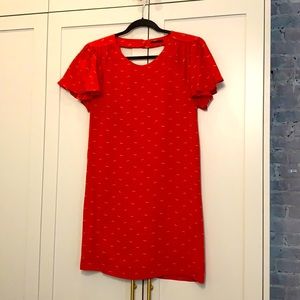 Bird print rust mani dress with back detail